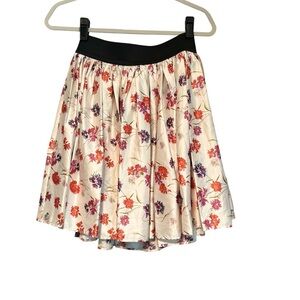 Fiorucci Floral Mini Skirt with Black Waistband